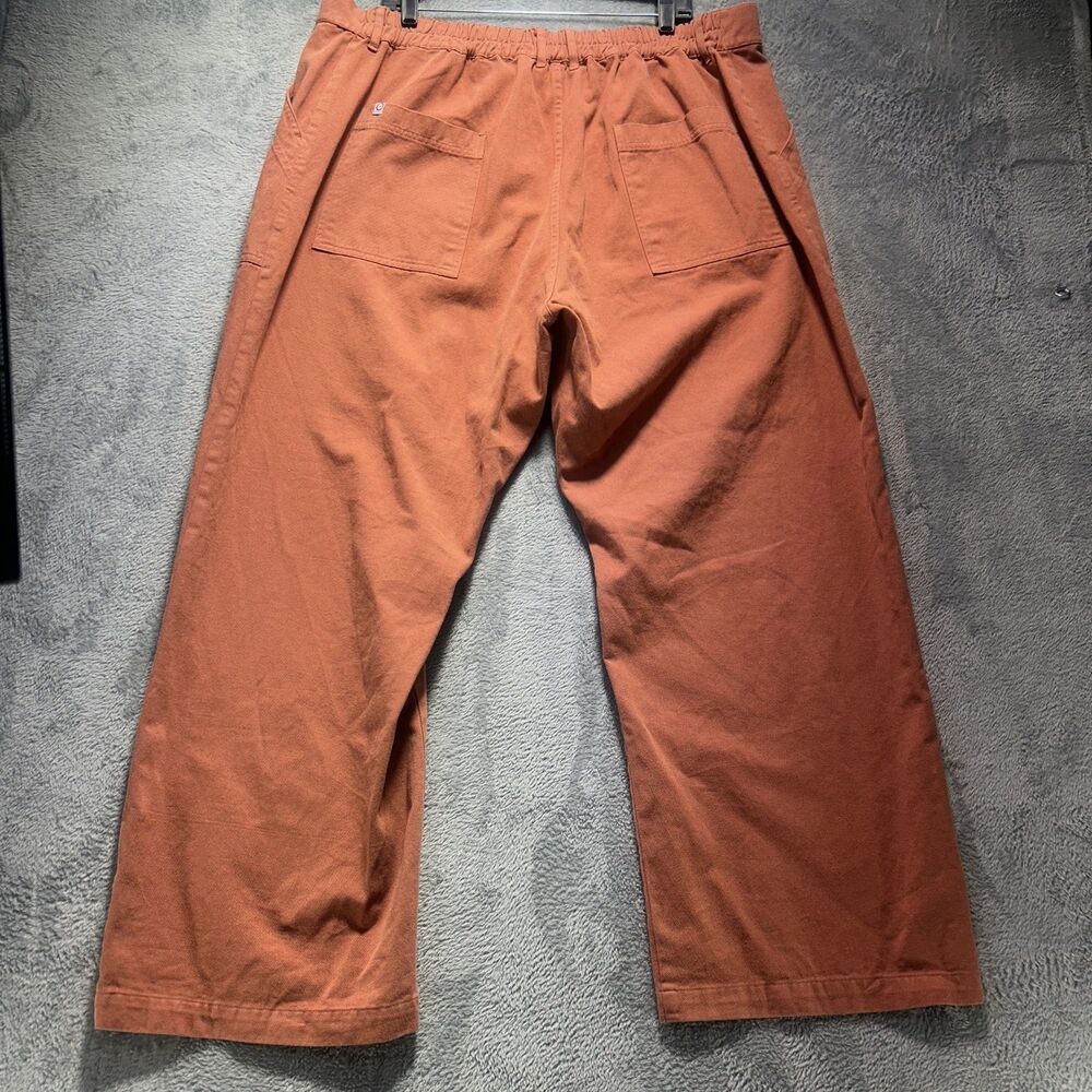 Big Bud Press Pants Womens 3XL 39x29 Orange Canvas Relaxed Wide Leg USA Baggy
